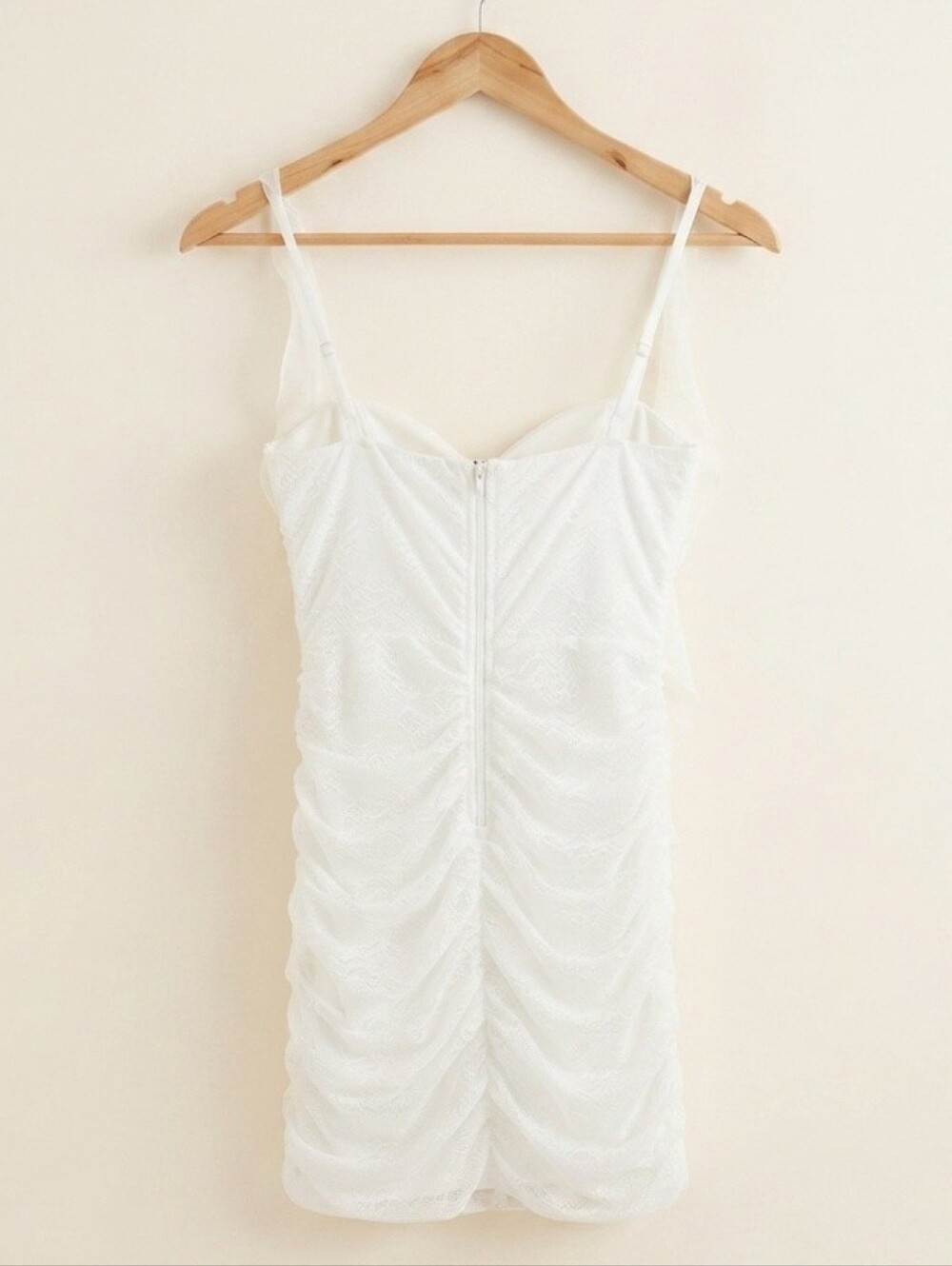 Windsor White Mini Dress Size Small Ruffled Straps Corset Style Dress - Picture 5 of 6